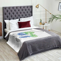 Green Fire Flame Six Seven Throw Blanket Trendy Meme Gift