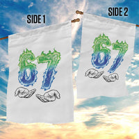 Green Fire Flame Six Seven Garden Flag Trendy Meme Gift