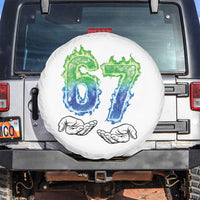 Green Fire Flame Six Seven Spare Tire Cover Trendy Meme Gift
