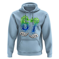 Green Fire Flame Six Seven Hoodie Trendy Meme Gift