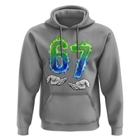 Green Fire Flame Six Seven Hoodie Trendy Meme Gift