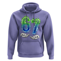 Green Fire Flame Six Seven Hoodie Trendy Meme Gift