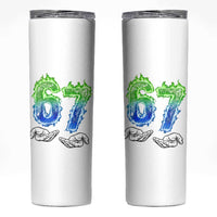 Green Fire Flame Six Seven Skinny Tumbler Trendy Meme Gift