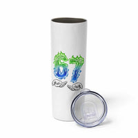 Green Fire Flame Six Seven Skinny Tumbler Trendy Meme Gift