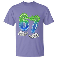 Green Fire Flame Six Seven T Shirt Trendy Meme Gift
