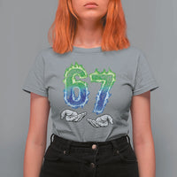 Green Fire Flame Six Seven T Shirt For Women Trendy Meme Gift