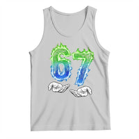 Green Fire Flame Six Seven Tank Top Trendy Meme Gift