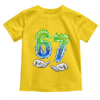Green Fire Flame Six Seven Toddler T Shirt Trendy Meme Gift