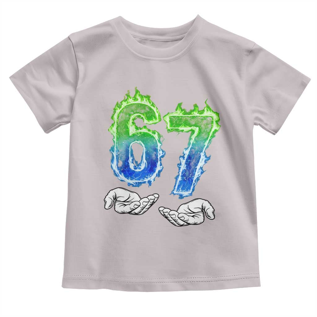 Green Fire Flame Six Seven Toddler T Shirt Trendy Meme Gift