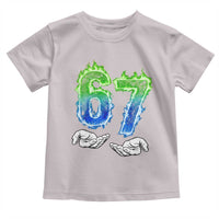 Green Fire Flame Six Seven Toddler T Shirt Trendy Meme Gift