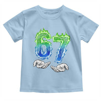 Green Fire Flame Six Seven Toddler T Shirt Trendy Meme Gift