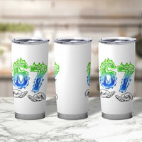 Green Fire Flame Six Seven Tumbler Cup Trendy Meme Gift