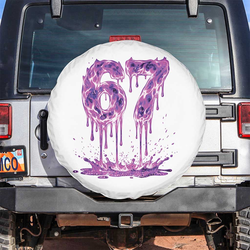 Drip Fire Flame Six Seven Spare Tire Cover Trendy Meme Gift