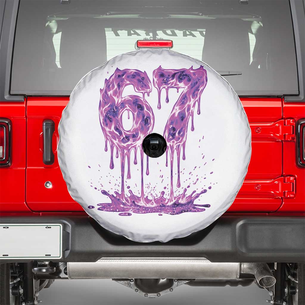 Drip Fire Flame Six Seven Spare Tire Cover Trendy Meme Gift