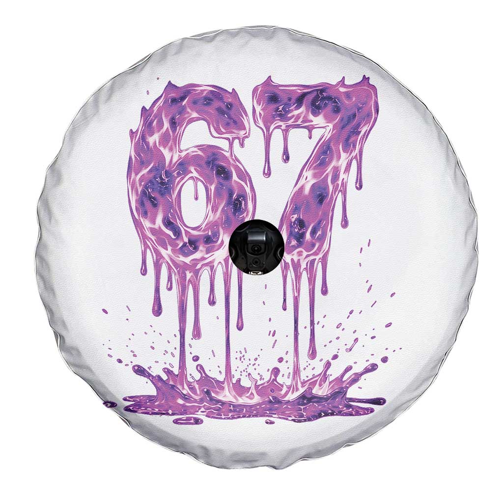 Drip Fire Flame Six Seven Spare Tire Cover Trendy Meme Gift