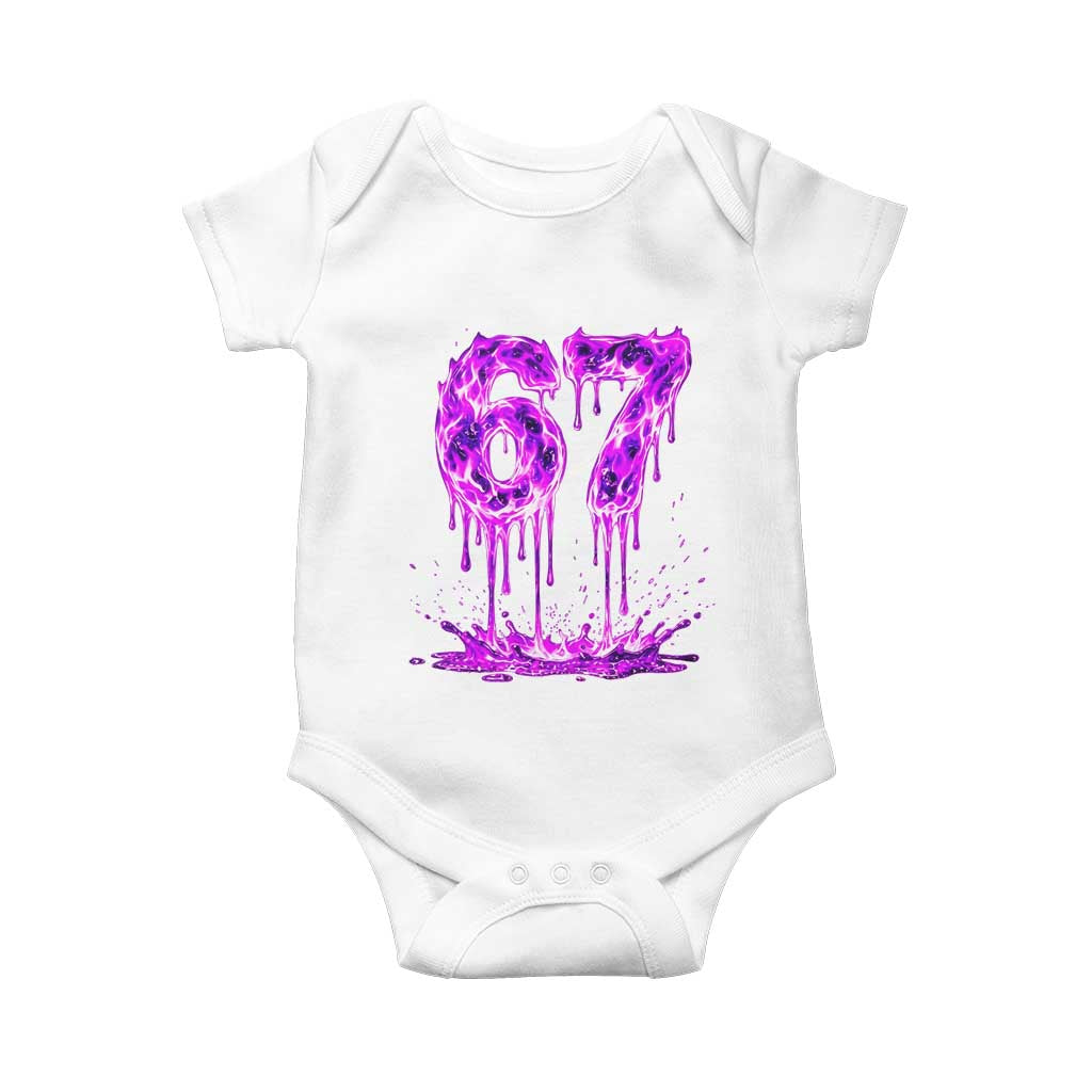 Drip Fire Flame Six Seven Baby Onesie Trendy Meme Gift