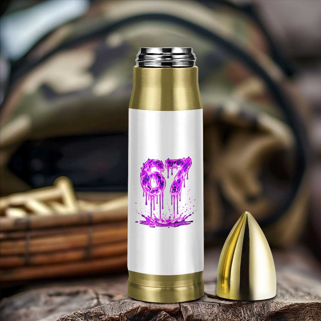 Drip Fire Flame Six Seven Bullet Tumbler Trendy Meme Gift