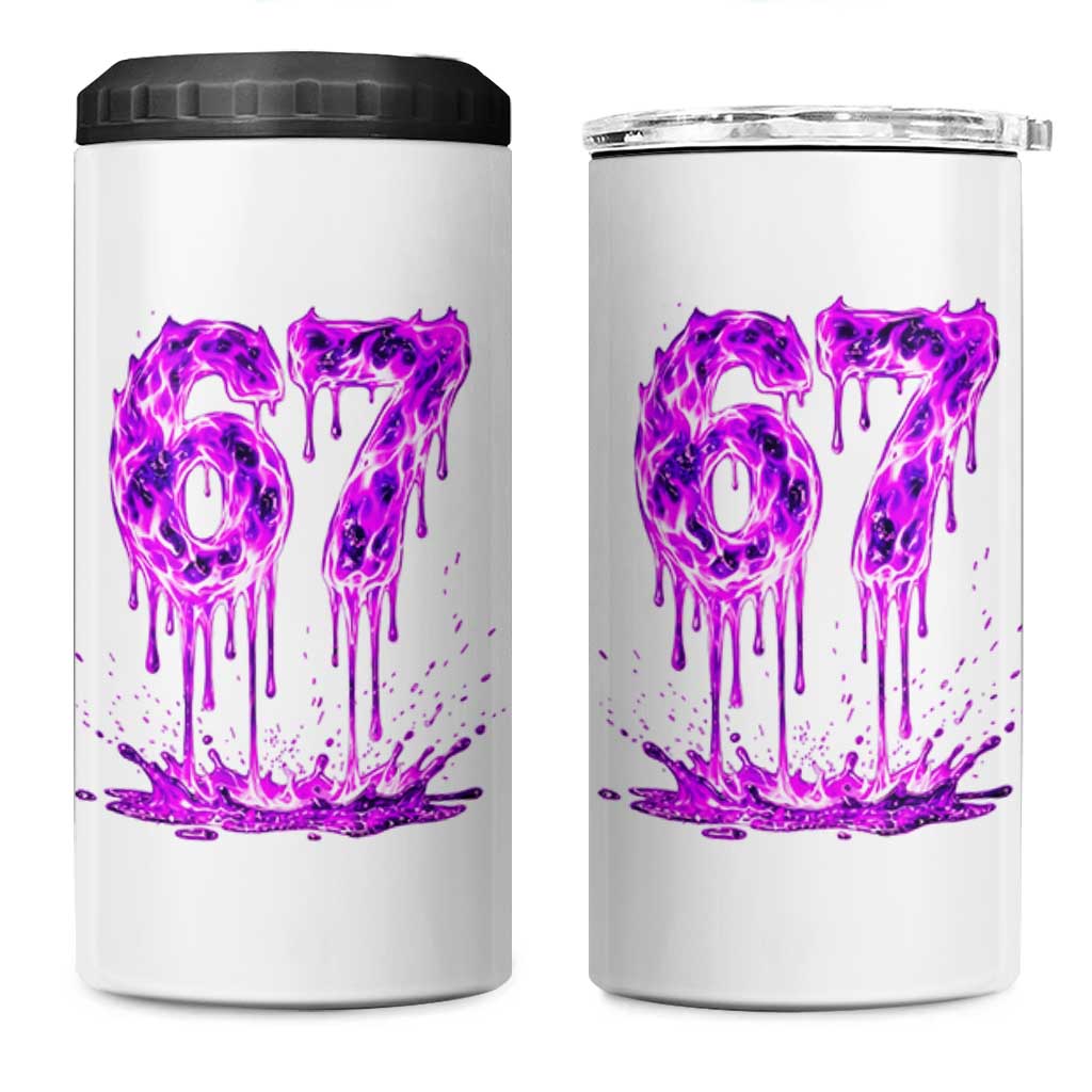 Drip Fire Flame Six Seven 4 in 1 Can Cooler Tumbler Trendy Meme Gift