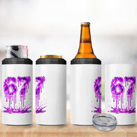 Drip Fire Flame Six Seven 4 in 1 Can Cooler Tumbler Trendy Meme Gift