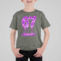 Drip Fire Flame Six Seven T Shirt For Kid Trendy Meme Gift