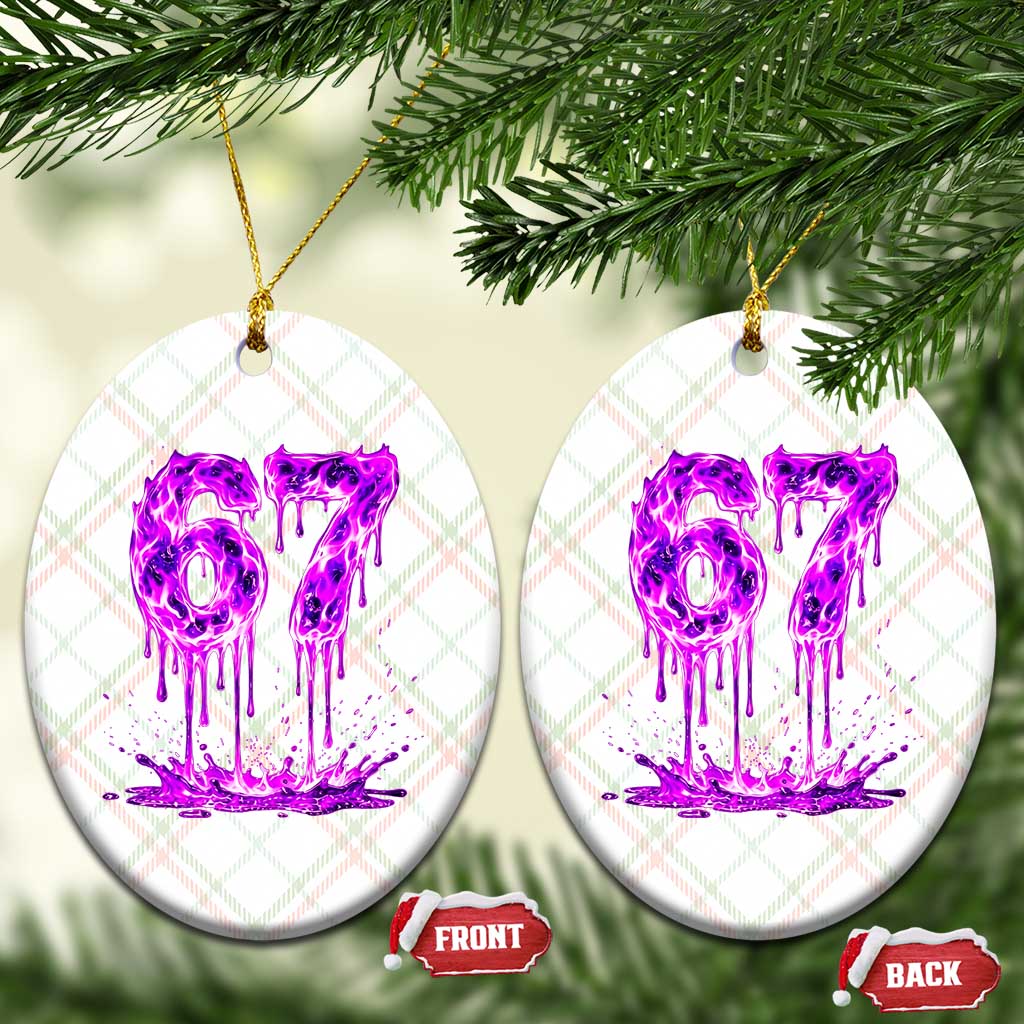 Drip Fire Flame Six Seven Ceramic Ornament Trendy Meme Gift