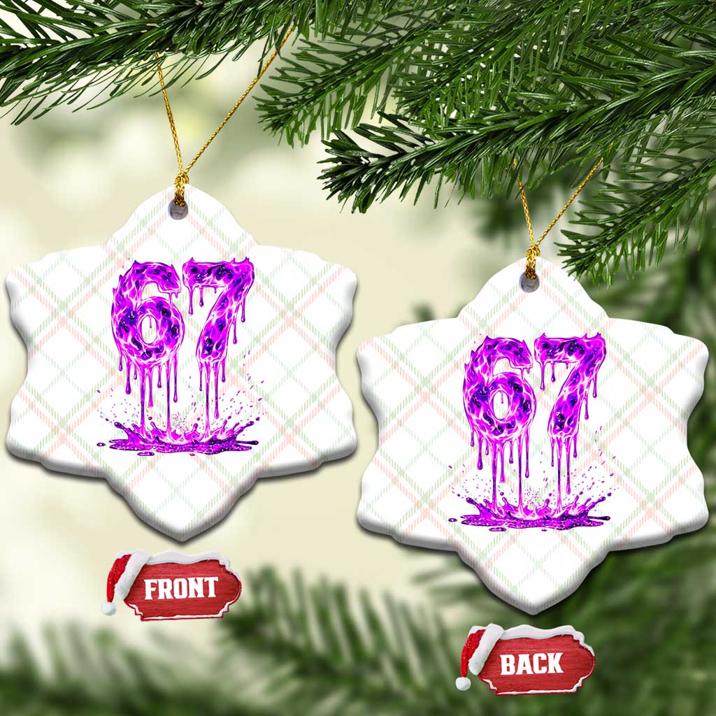 Drip Fire Flame Six Seven Ceramic Ornament Trendy Meme Gift