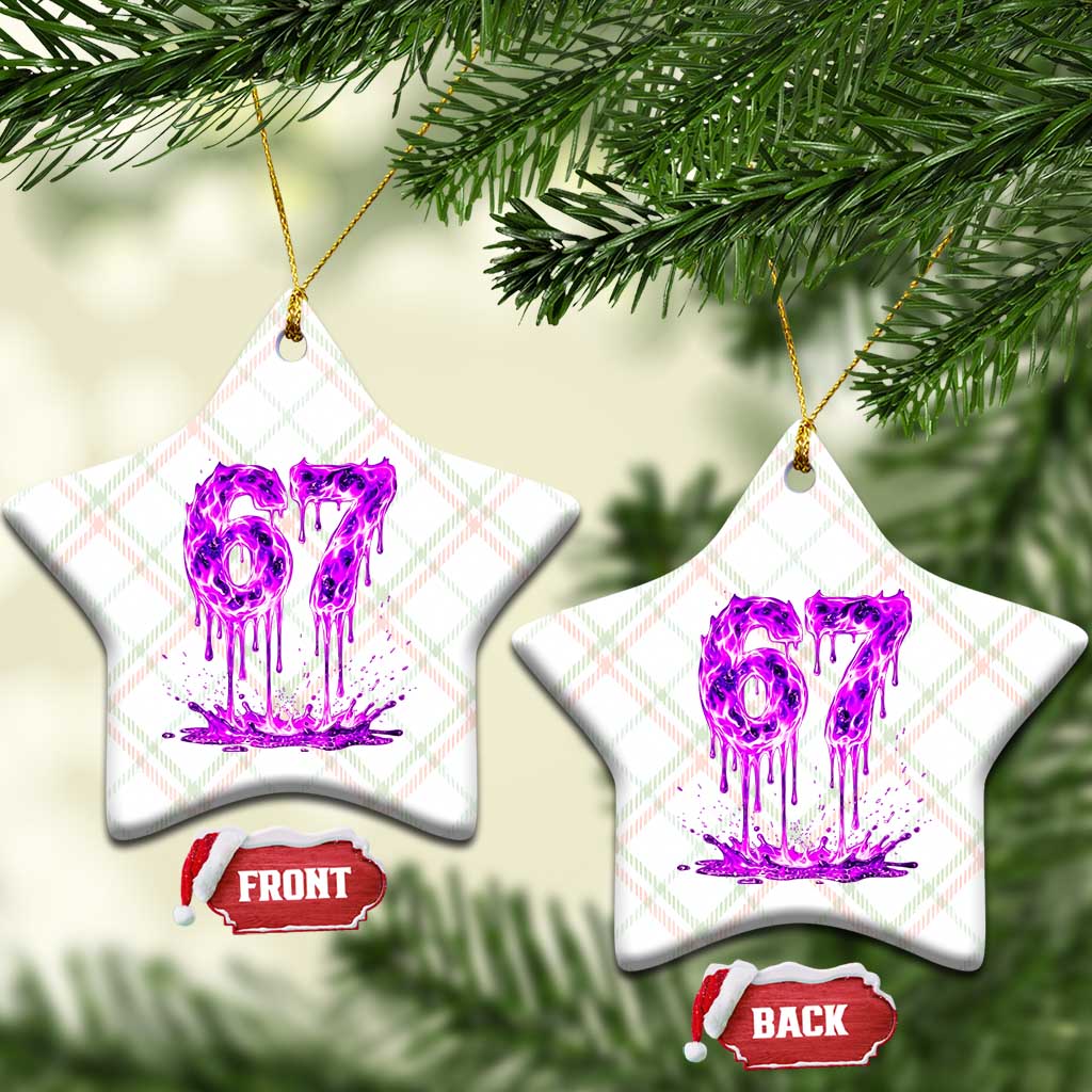 Drip Fire Flame Six Seven Ceramic Ornament Trendy Meme Gift