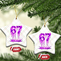 Drip Fire Flame Six Seven Ceramic Ornament Trendy Meme Gift