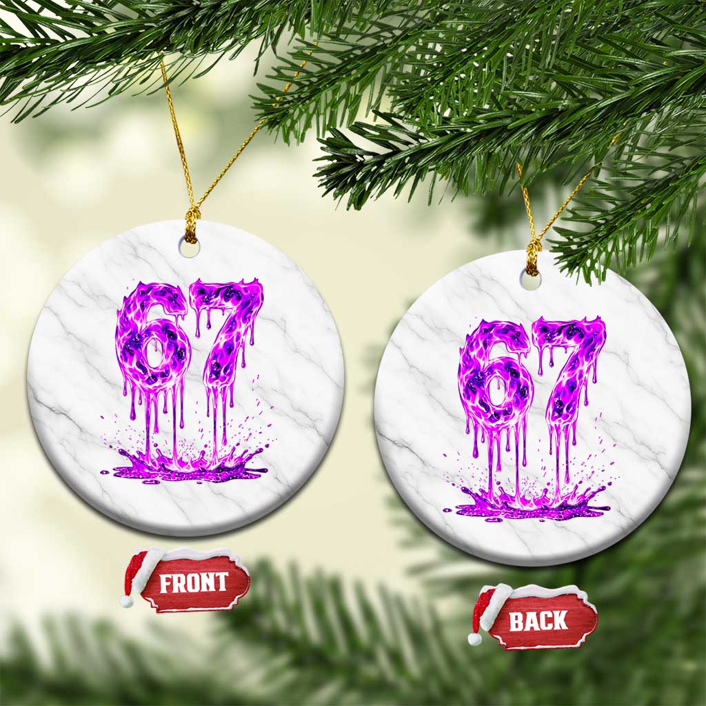 Drip Fire Flame Six Seven Ceramic Ornament Trendy Meme Gift