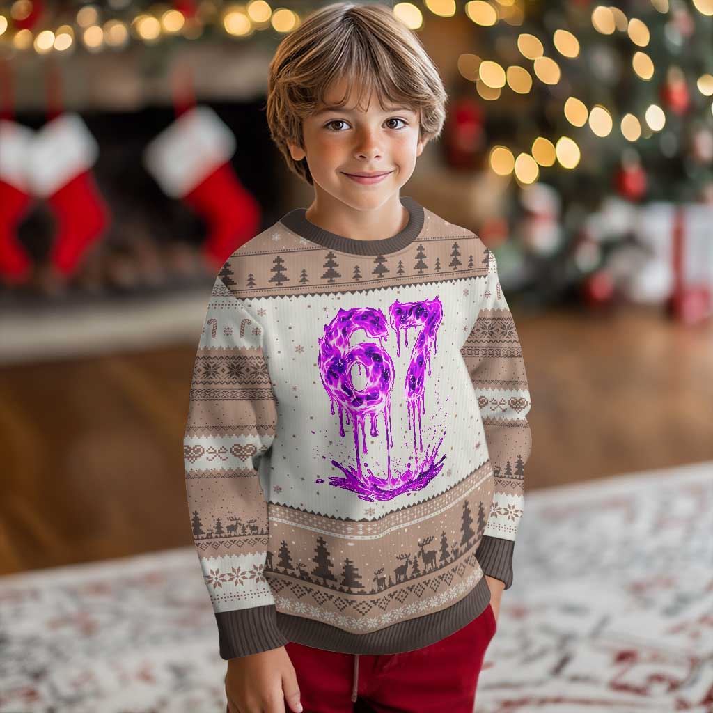 Drip Fire Flame Six Seven Ugly Christmas Sweater Trendy Meme Gift