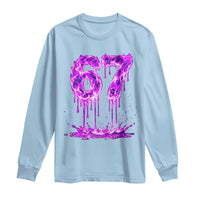 Drip Fire Flame Six Seven Long Sleeve Shirt Trendy Meme Gift