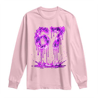 Drip Fire Flame Six Seven Long Sleeve Shirt Trendy Meme Gift