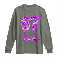 Drip Fire Flame Six Seven Long Sleeve Shirt Trendy Meme Gift