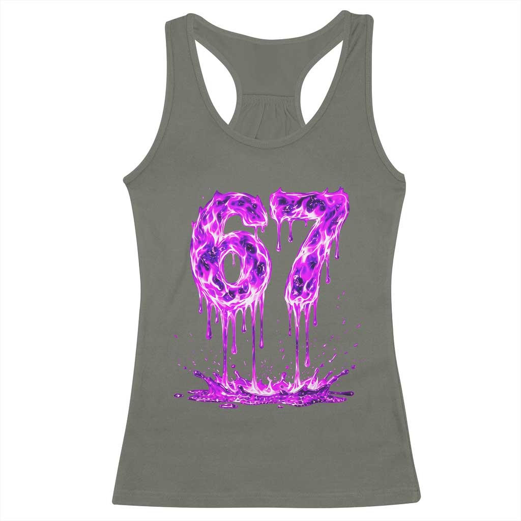 Drip Fire Flame Six Seven Racerback Tank Top Trendy Meme Gift