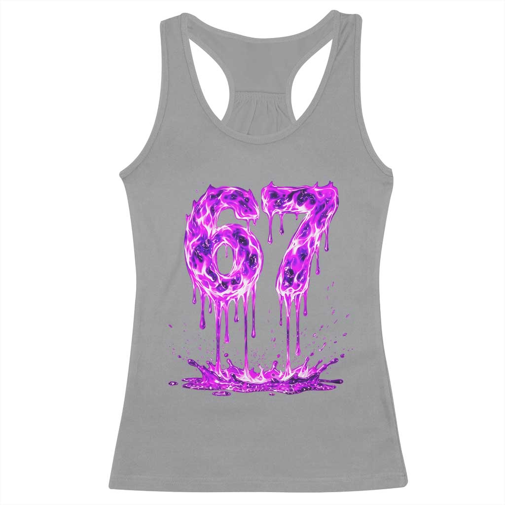 Drip Fire Flame Six Seven Racerback Tank Top Trendy Meme Gift