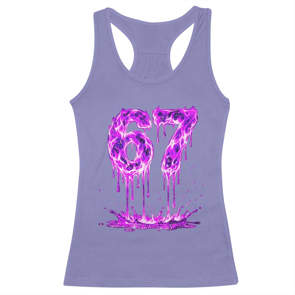 Drip Fire Flame Six Seven Racerback Tank Top Trendy Meme Gift