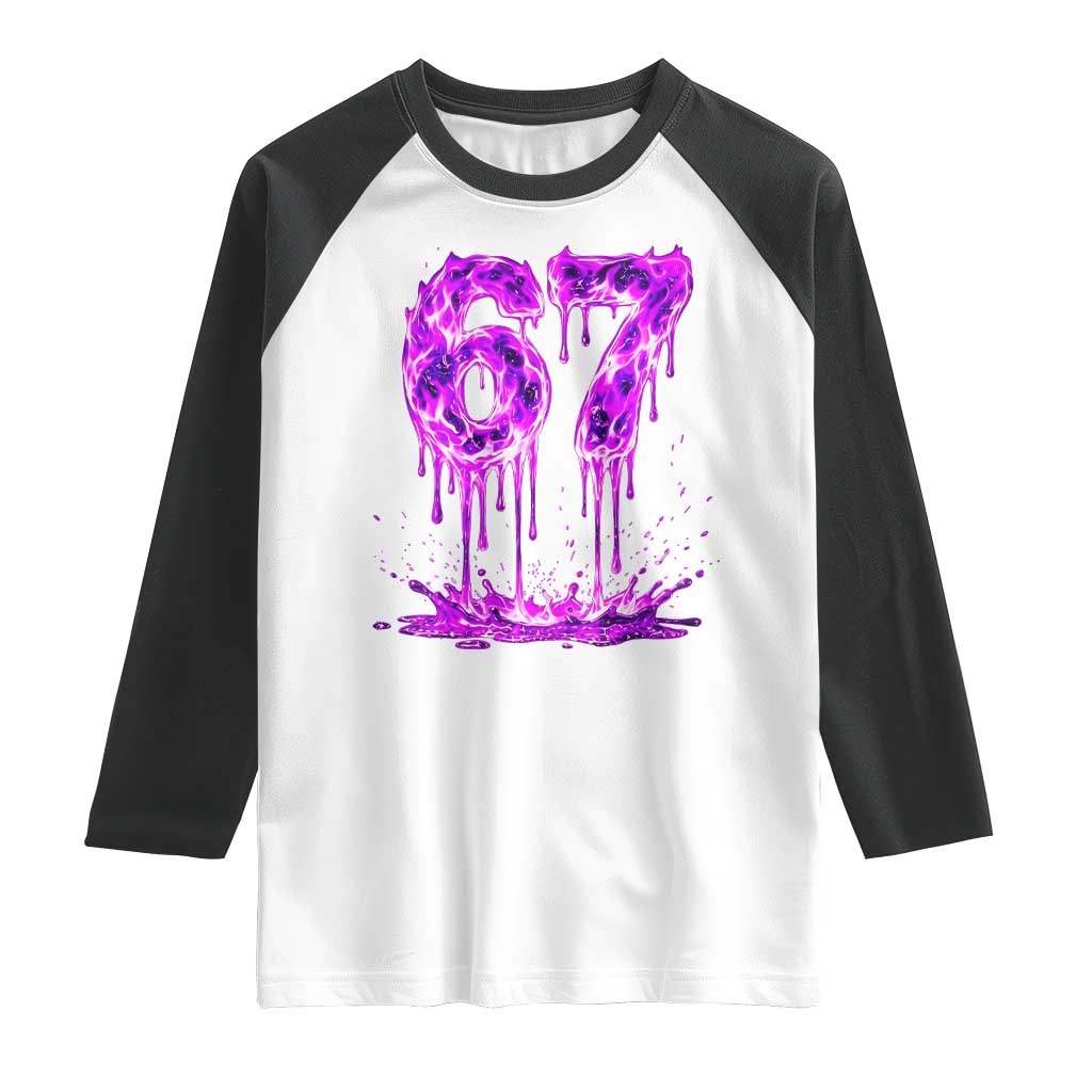 Drip Fire Flame Six Seven Raglan Shirt Trendy Meme Gift