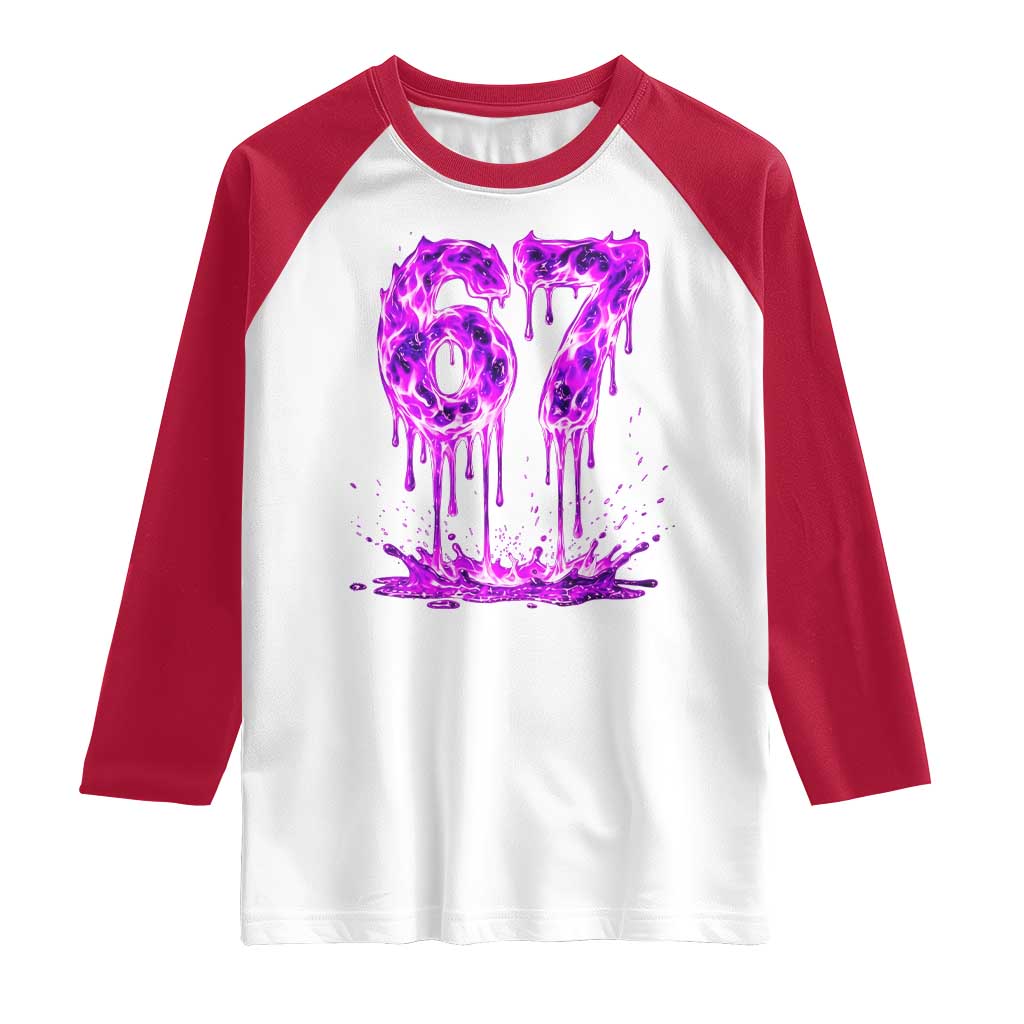 Drip Fire Flame Six Seven Raglan Shirt Trendy Meme Gift