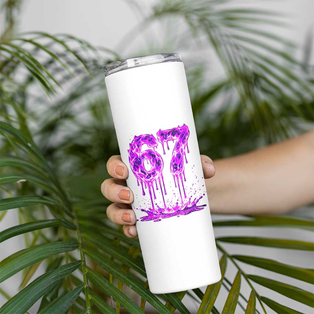 Drip Fire Flame Six Seven Skinny Tumbler Trendy Meme Gift