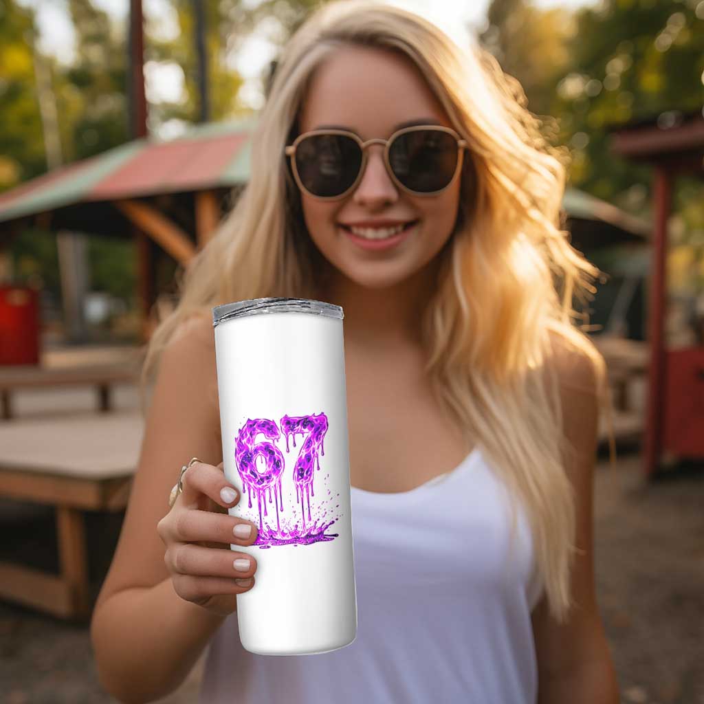 Drip Fire Flame Six Seven Skinny Tumbler Trendy Meme Gift