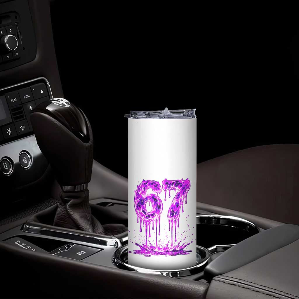 Drip Fire Flame Six Seven Skinny Tumbler Trendy Meme Gift