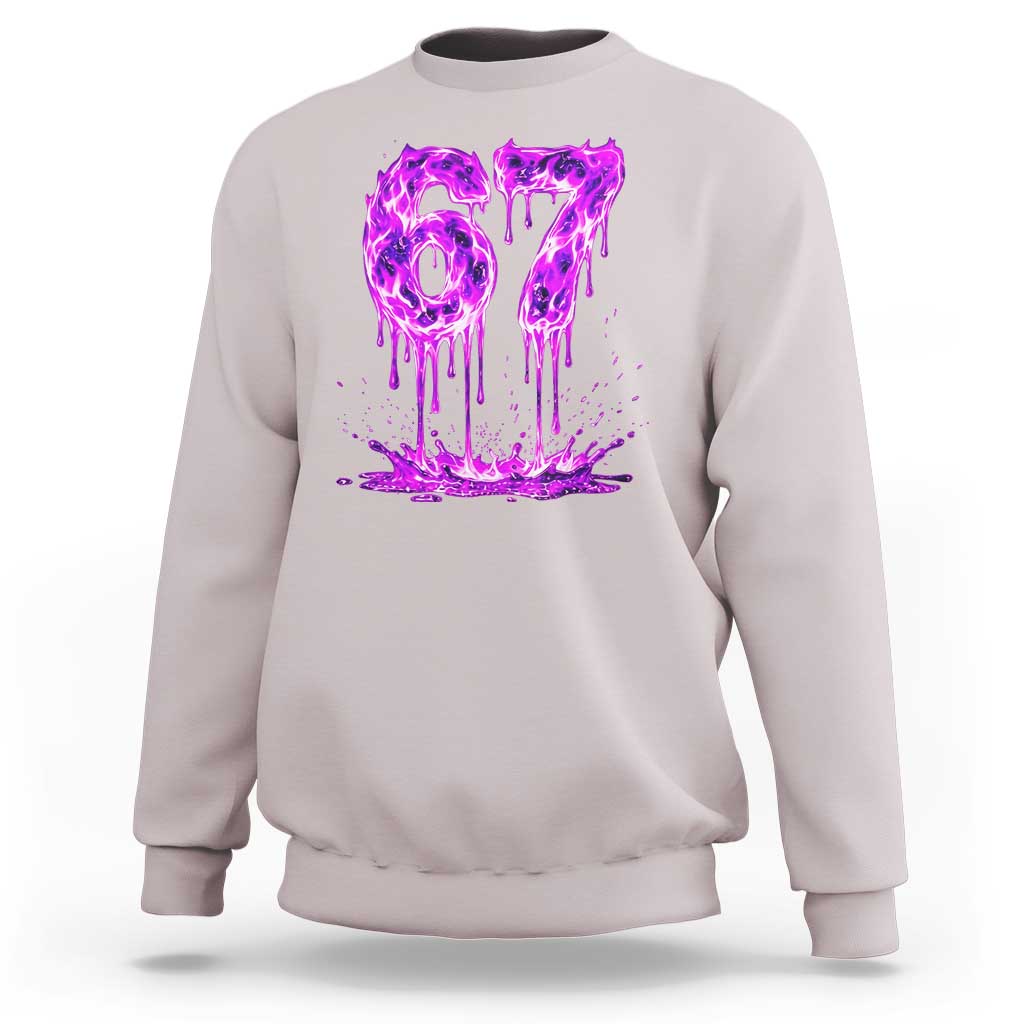 Drip Fire Flame Six Seven Sweatshirt Trendy Meme Gift