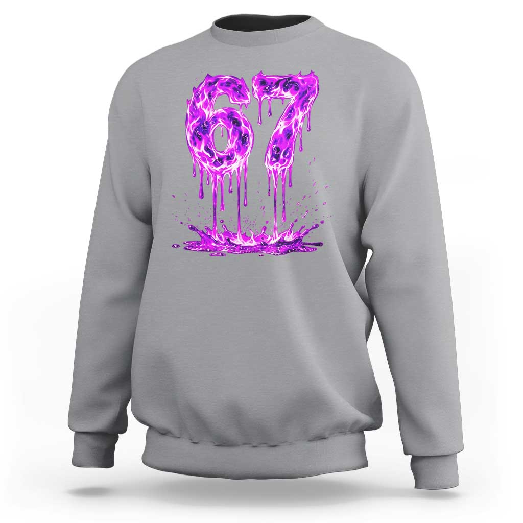 Drip Fire Flame Six Seven Sweatshirt Trendy Meme Gift
