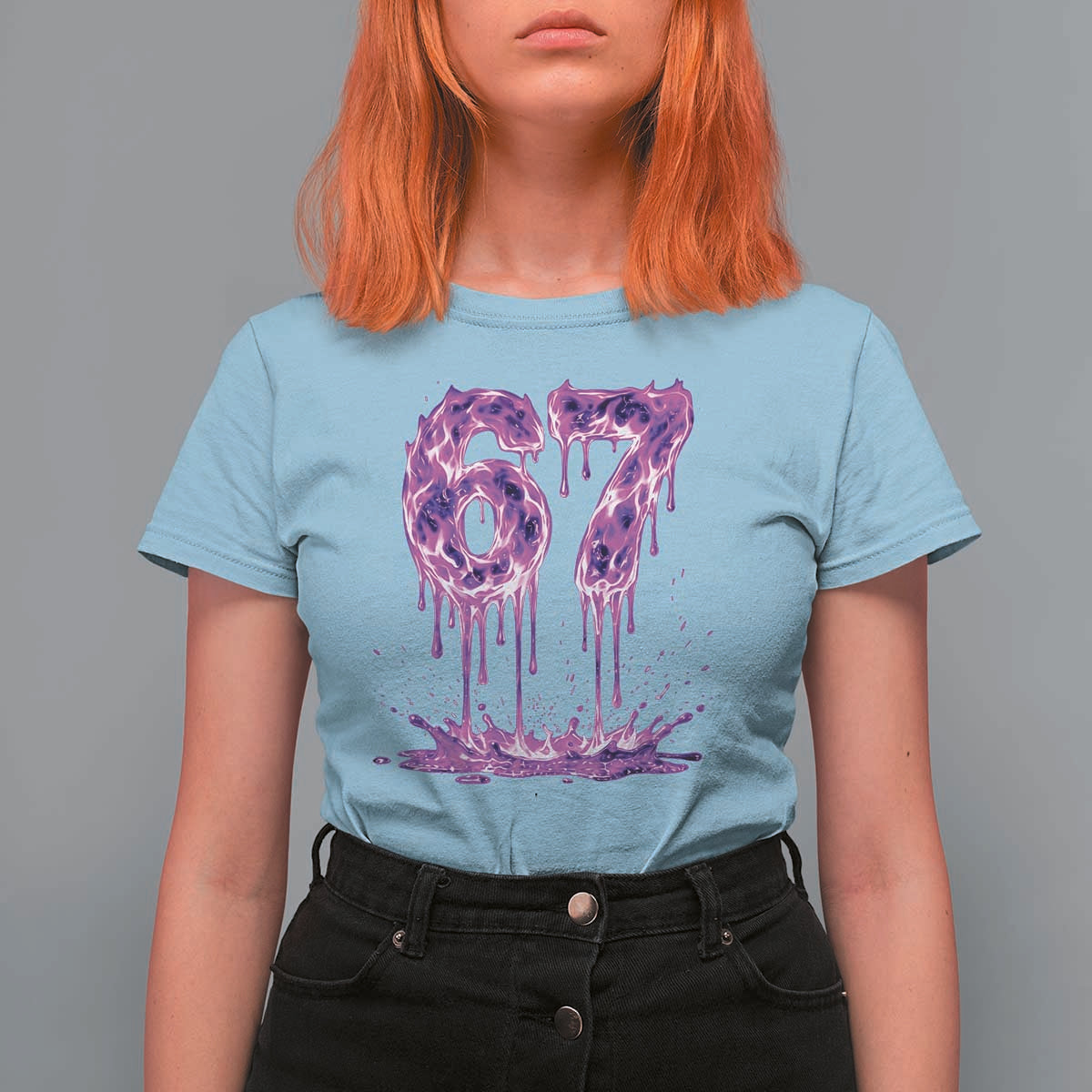 Drip Fire Flame Six Seven T Shirt For Women Trendy Meme Gift