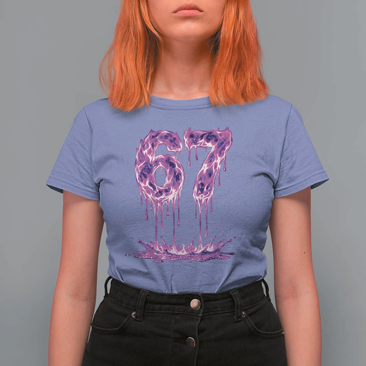 Drip Fire Flame Six Seven T Shirt For Women Trendy Meme Gift
