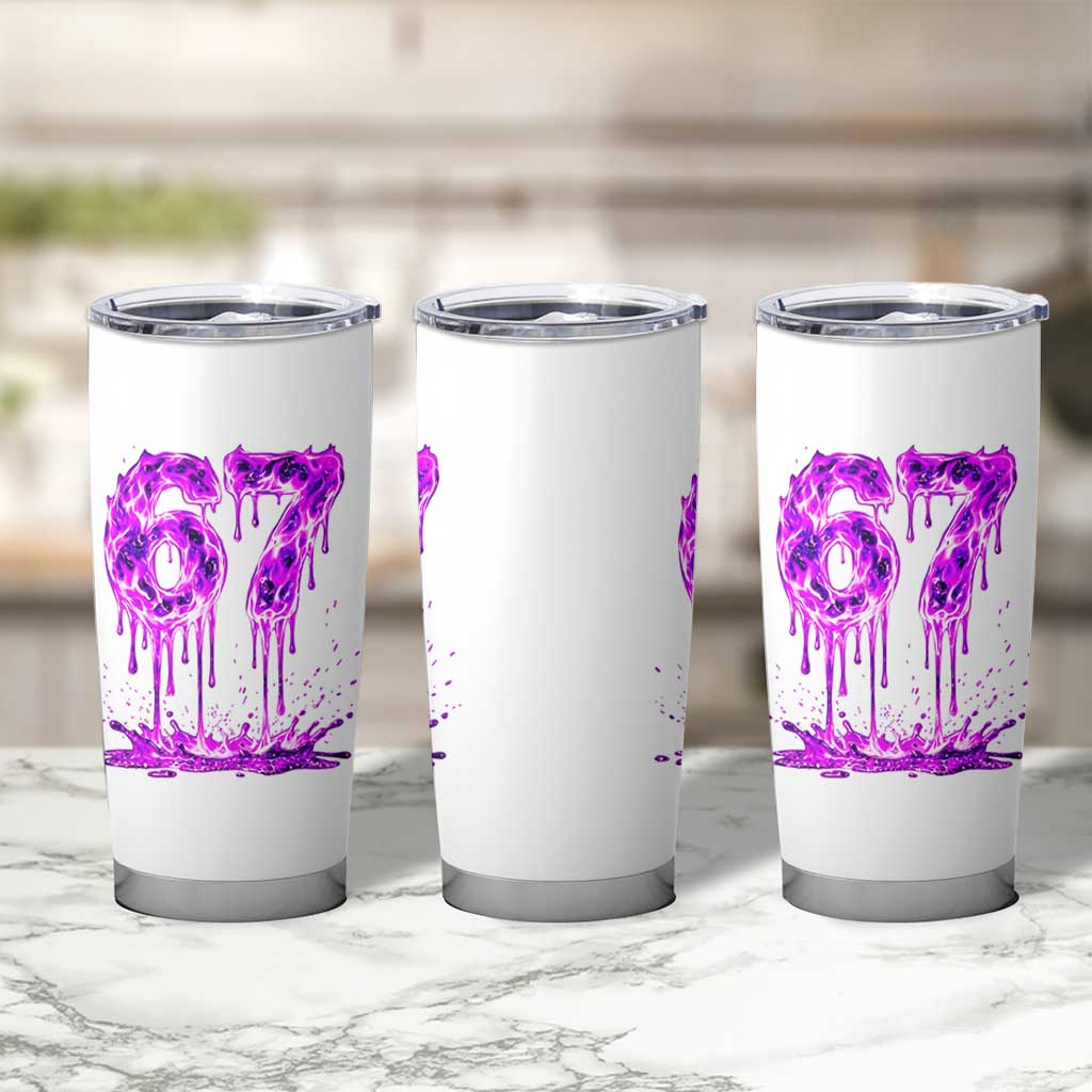 Drip Fire Flame Six Seven Tumbler Cup Trendy Meme Gift