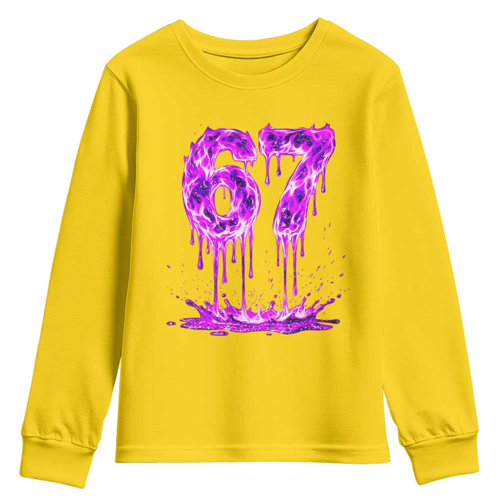 Drip Fire Flame Six Seven Youth Sweatshirt Trendy Meme Gift