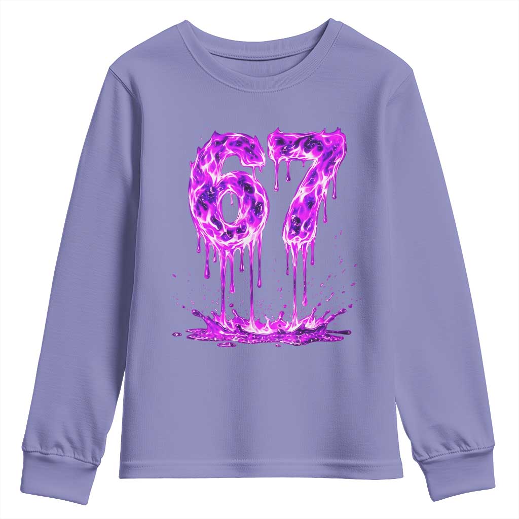 Drip Fire Flame Six Seven Youth Sweatshirt Trendy Meme Gift