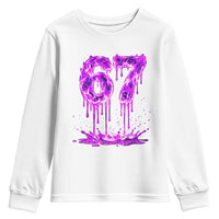 Drip Fire Flame Six Seven Youth Sweatshirt Trendy Meme Gift