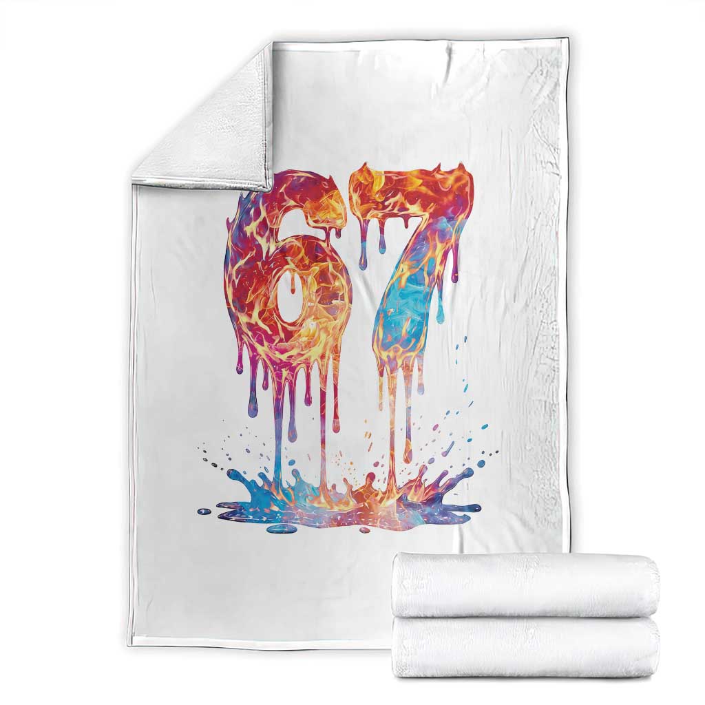 Burning Six Seven Throw Blanket Drip Fire Flame Meme